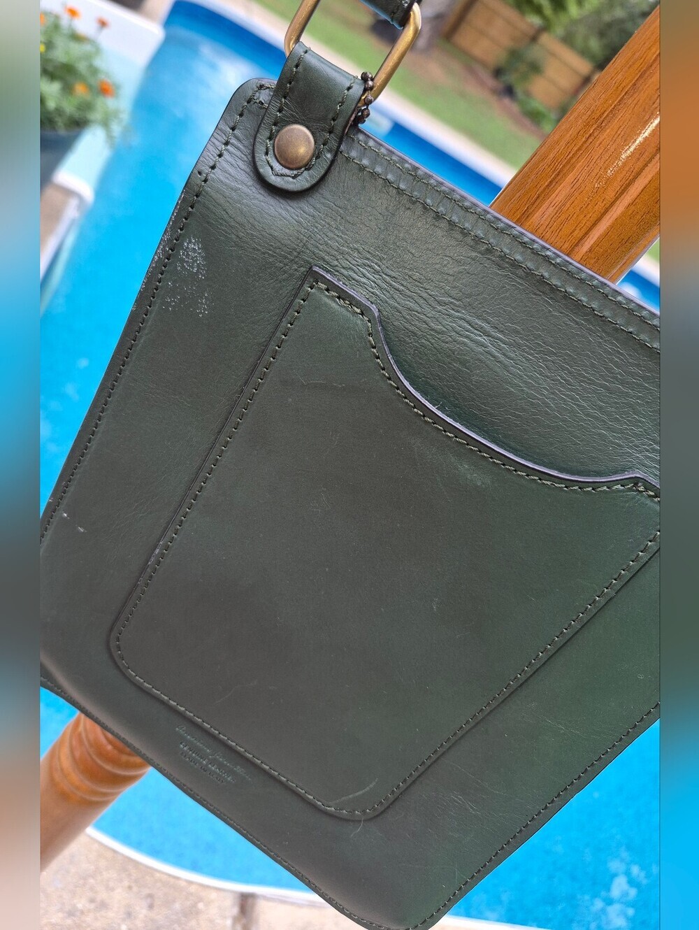 Anonimo Florentine Crossbody, Genuine Leather, Hunter Green - Picture 9 of 10